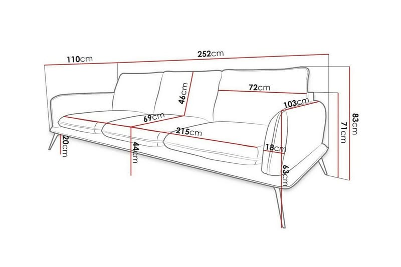 Graystone 3-sits Soffa Brun - Möbler - Vardagsrum - Soffor - 3-sits soffor