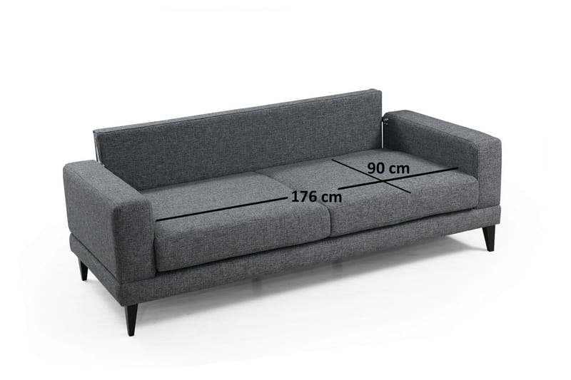 JENNAWAY 3-Sits Soffa Grå - Möbler - Vardagsrum - Soffor - 3-sits soffor