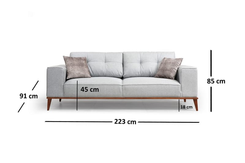 KEELING 3-Sits Soffa Grå - Möbler - Vardagsrum - Soffor - 3-sits soffor