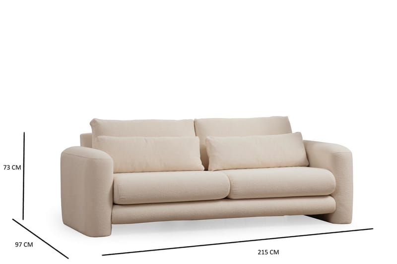 Makhan Soffa 3-sits Ljusbeige - Möbler - Vardagsrum - Soffor - 3-sits soffor