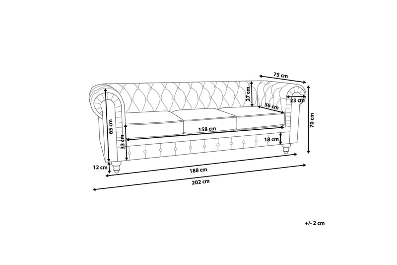 MAURERTOWN 3-sits Soffa Gul/Sammet - Möbler - Vardagsrum - Soffor - 3-sits soffor