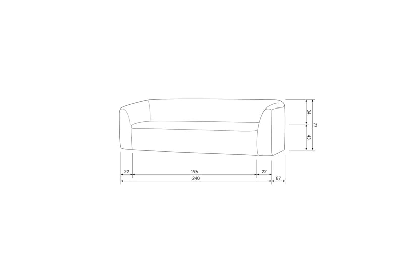 Mooli Soffa 3-sits Grå - Möbler - Vardagsrum - Soffor - 3-sits soffor