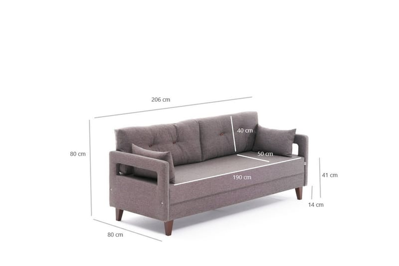 REPUBLICA Soffa 3-sits Brun - Möbler - Vardagsrum - Soffor - 3-sits soffor