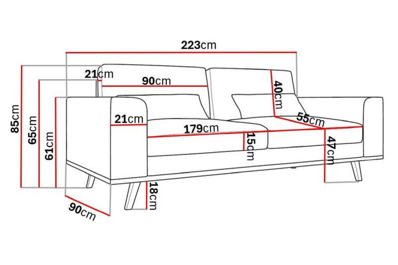 TULSA 3-sits Soffa Lila - Möbler - Vardagsrum - Soffor - 3-sits soffor