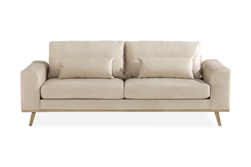 TULSA 3-sits Soffa Sammet Beige - Möbler - Vardagsrum - Soffor - 3-sits soffor