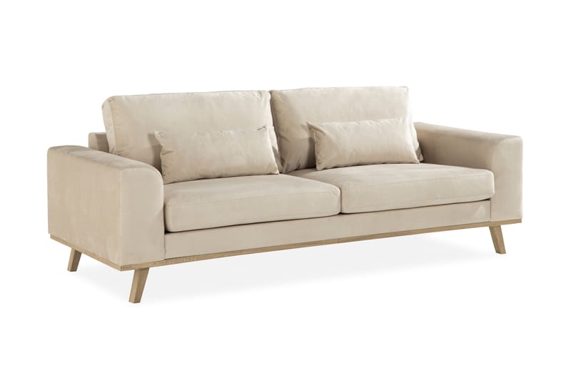 TULSA 3-sits Soffa Sammet Beige - Möbler - Vardagsrum - Soffor - 3-sits soffor