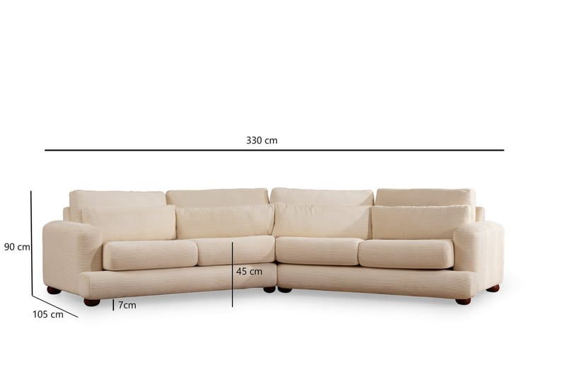 Madhan Svängd Soffa 4-sits Beige - Möbler - Vardagsrum - Soffor - 4-sits soffor