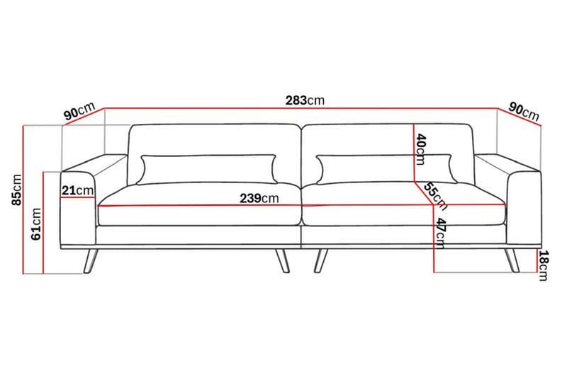 TULSA 4-sits Manchestersoffa Beige - Möbler - Vardagsrum - Soffor - 4-sits soffor