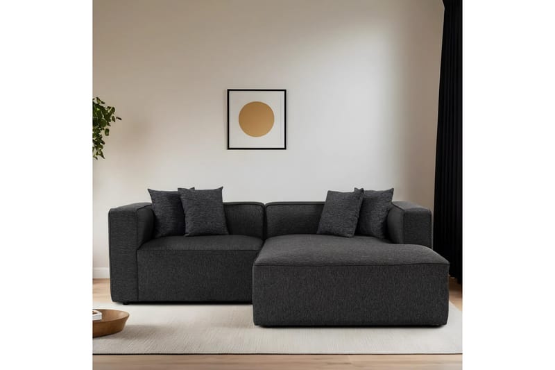 Abbas 4-sits Soffa med Divan Antracit - Möbler - Vardagsrum - Soffor - Divansoffa & schäslong