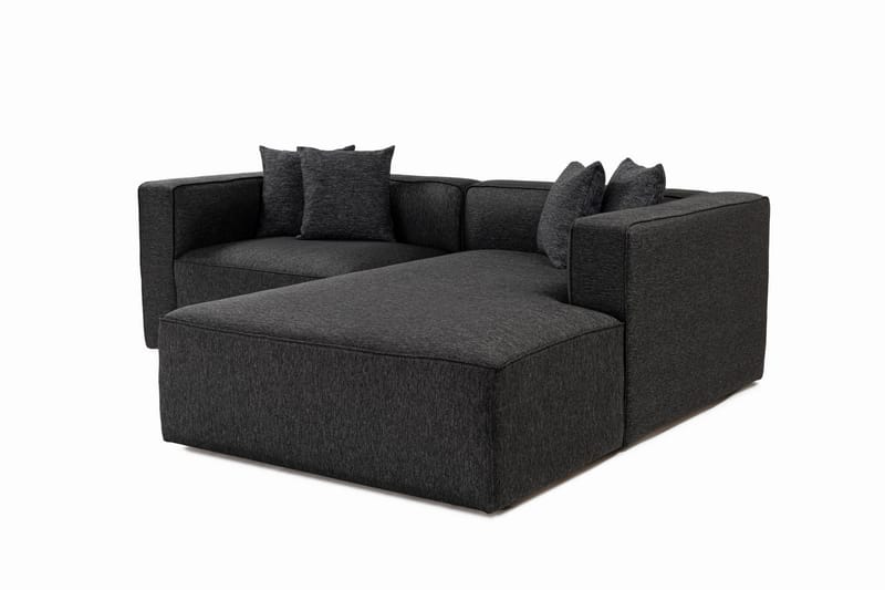 Abbas 4-sits Soffa med Divan Antracit - Möbler - Vardagsrum - Soffor - Divansoffa & schäslong