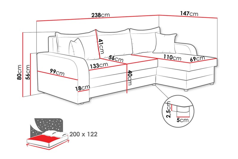 Alvared Soffa med Divan 3-sits - Beige - Möbler - Vardagsrum - Soffor - Divansoffa & schäslong