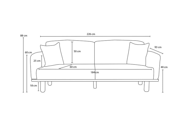 Arman 3-sits Soffa Antracit - Möbler - Vardagsrum - Soffor - 3-sits soffor