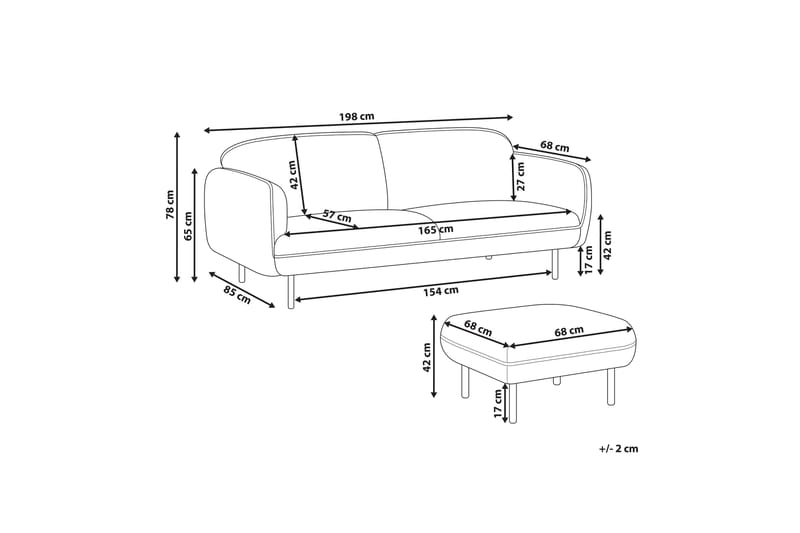 Balint Soffa 3-sits - Beige/Svart - Möbler - Vardagsrum - Soffor - 3-sits soffor