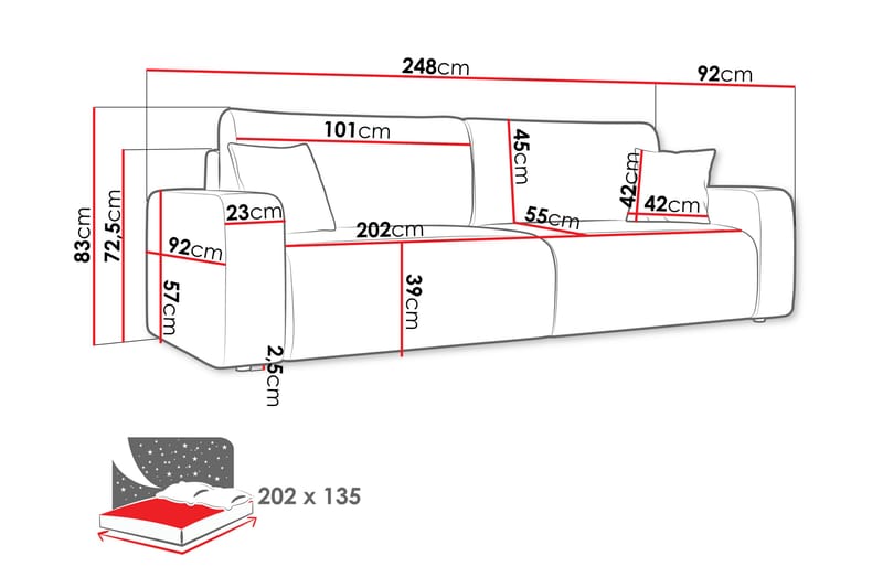 Barile Soffa 3-sits - Blå - Möbler - Vardagsrum - Soffor - 3-sits soffor