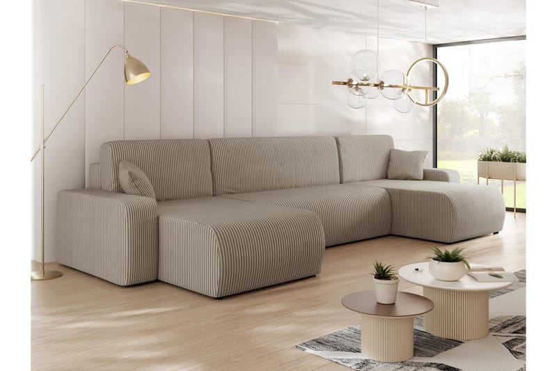 Barile Soffa Dubbeldivan 4-sits - Beige - Möbler - Vardagsrum - Soffor - U-soffor