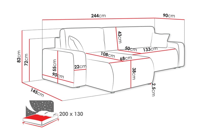 Barile Soffa med Divan 3-sits - Beige - Möbler - Vardagsrum - Soffor - Divansoffa & schäslong