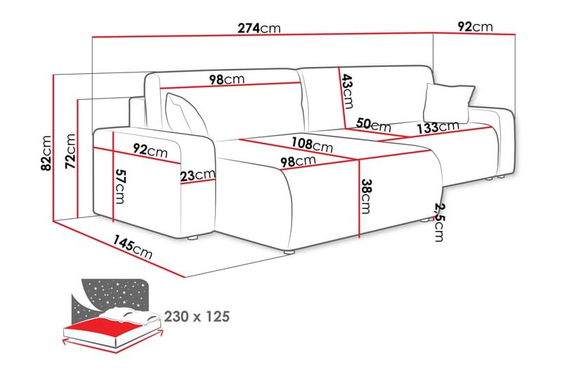 Barile Soffa med Divan 3-sits - Beige - Möbler - Vardagsrum - Soffor - Divansoffa & schäslong