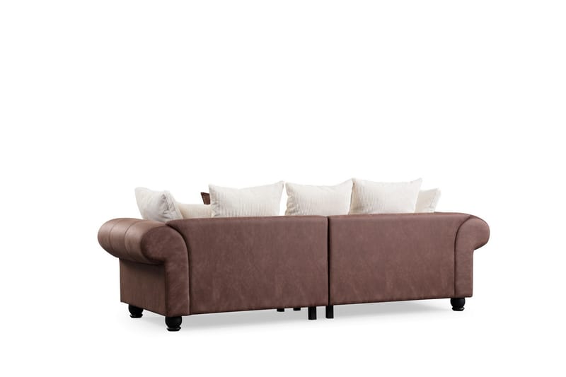 Belia 3-sits Soffa Brun/Vit - Möbler - Vardagsrum - Soffor - 3-sits soffor