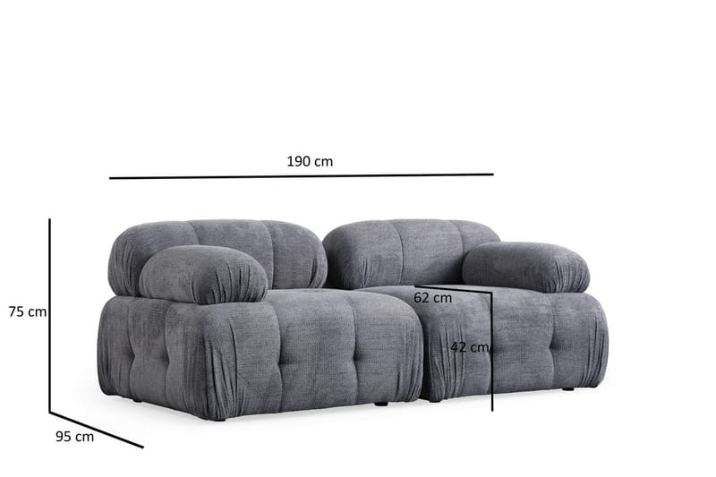 Bengul Soffa 2-sits - Grå - Möbler - Vardagsrum - Soffor - 2-sits soffor