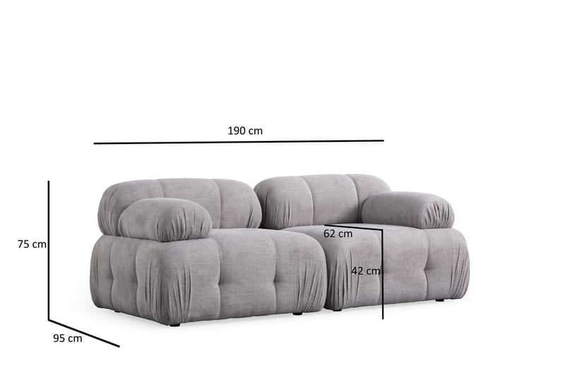 Bengul Soffa 2-sits - Ljusgrå - Möbler - Vardagsrum - Soffor - 2-sits soffor