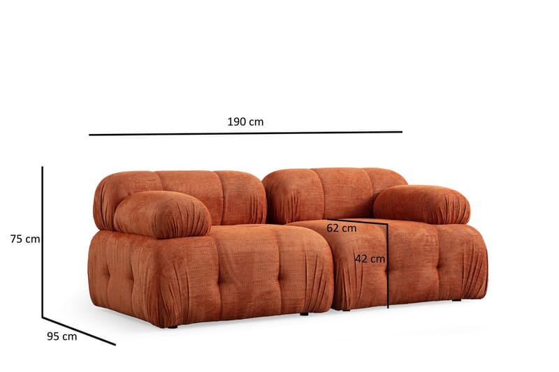 Bengul Soffa 2-sits - Orange - Möbler - Vardagsrum - Soffor - 2-sits soffor