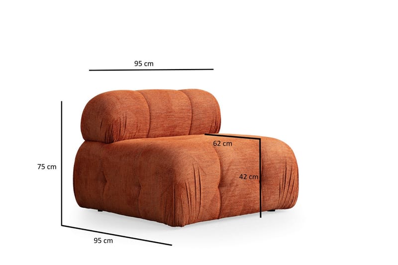 Bengul Soffa med Divan 3-sits - Orange - Möbler - Vardagsrum - Soffor - Divansoffa & schäslong