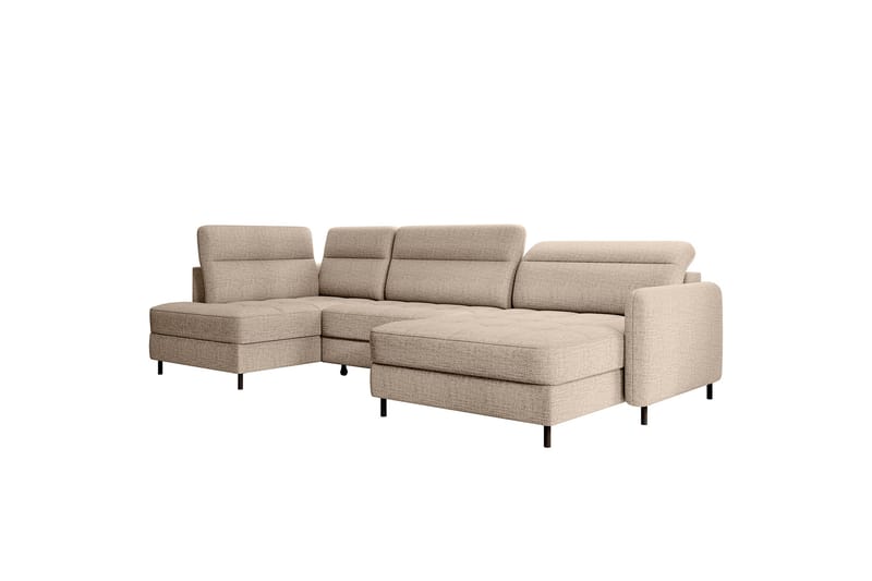 Berrto Soffa med Divan och Schäslong 5-sits Beige - Möbler - Vardagsrum - Soffor - U-soffor