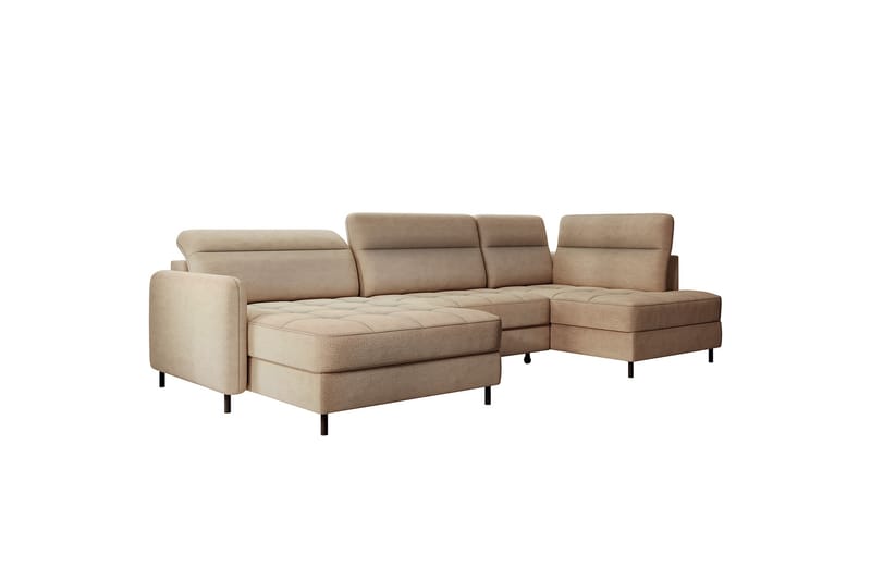 Berrto Soffa med Divan och Schäslong 5-sits Beige - Möbler - Vardagsrum - Soffor - U-soffor