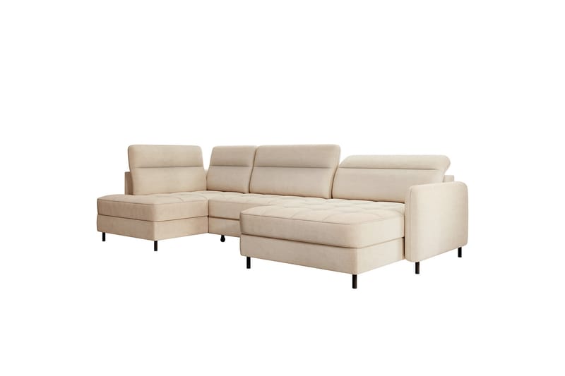 Berrto Soffa med Divan och Schäslong 5-sits Beige - Möbler - Vardagsrum - Soffor - U-soffor