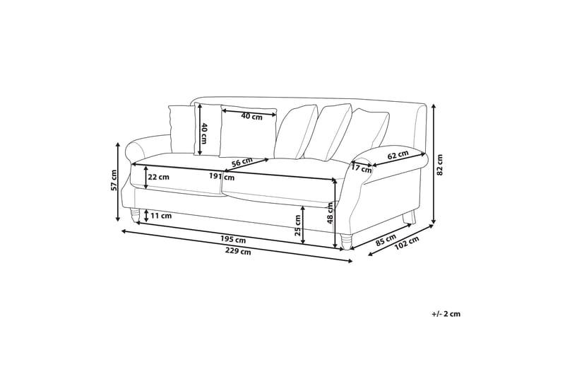 Bijan Soffa 3-sits - Grön/Mörkt trä - Möbler - Vardagsrum - Soffor - 3-sits soffor