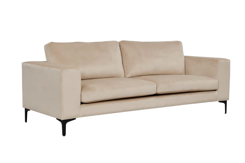 Bloom Sammetssoffa 3-sits - Beige - Möbler - Vardagsrum - Soffor - 3-sits soffor