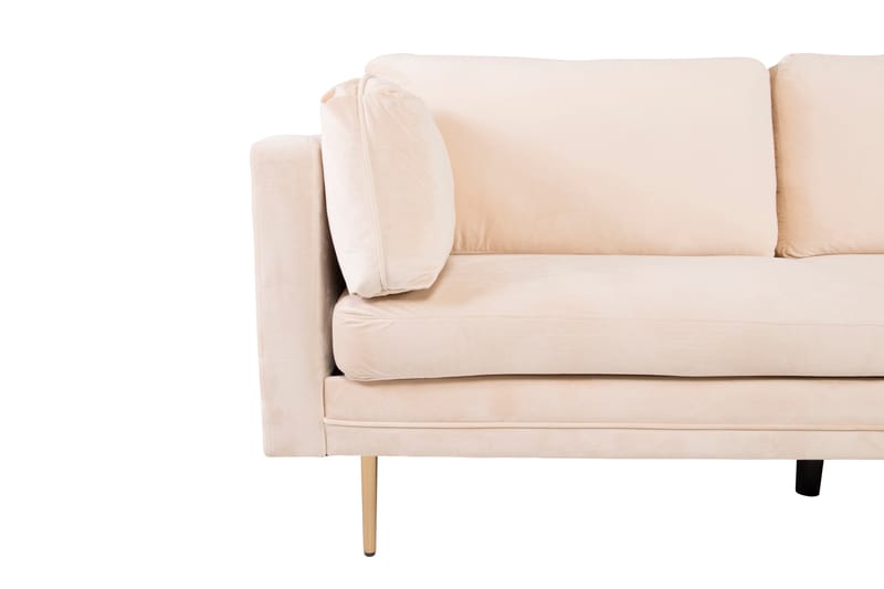 Bloom Sammetssoffa 3-sits - Beige - Möbler - Vardagsrum - Soffor - 3-sits soffor