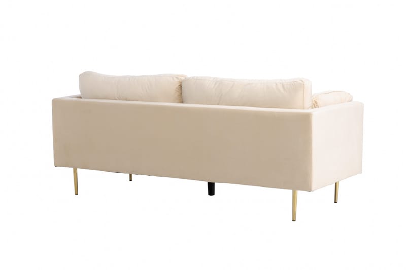 Bloom Sammetssoffa 3-sits - Beige - Möbler - Vardagsrum - Soffor - 3-sits soffor