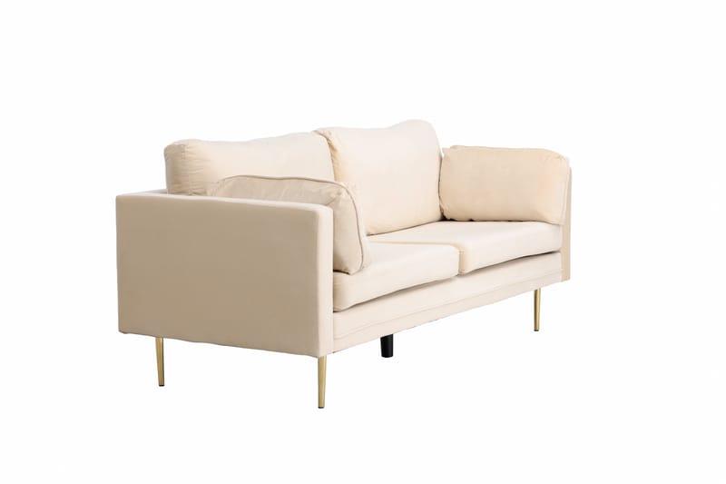 Bloom Sammetssoffa 3-sits - Beige - Möbler - Vardagsrum - Soffor - 3-sits soffor