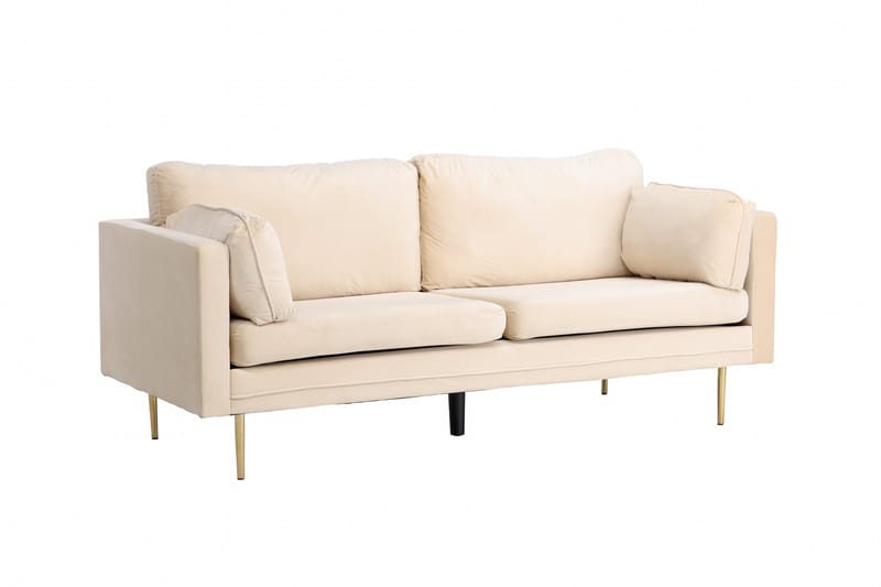 Bloom Sammetssoffa 3-sits - Beige - Möbler - Vardagsrum - Soffor - 3-sits soffor