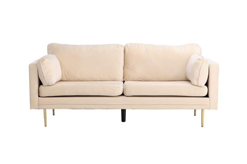 Bloom Sammetssoffa 3-sits - Beige - Möbler - Vardagsrum - Soffor - 3-sits soffor