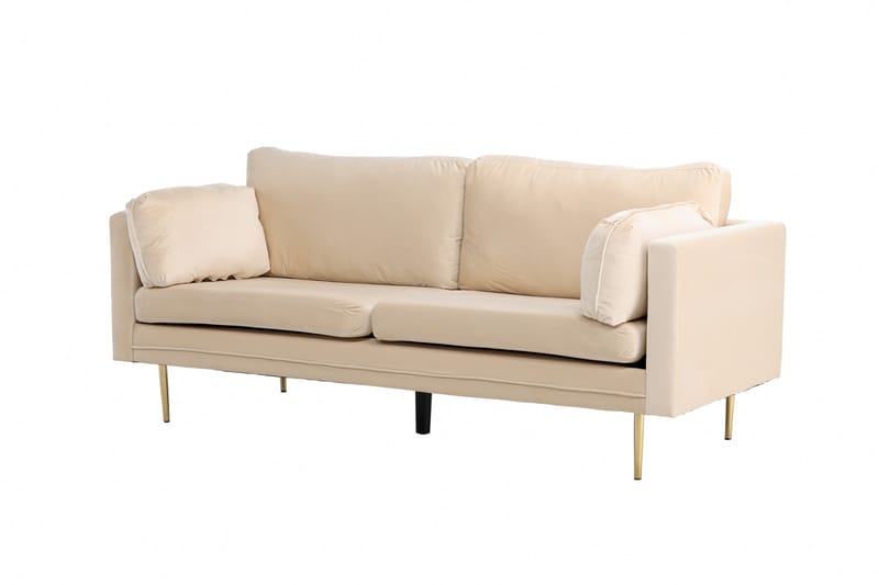 Bloom Sammetssoffa 3-sits - Beige - Möbler - Vardagsrum - Soffor - 3-sits soffor