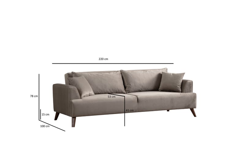 BUHARA 3-sits Soffa Ljusgrå - Möbler - Vardagsrum - Soffor - 3-sits soffor