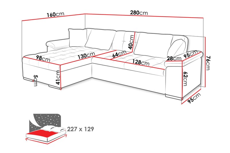 Camior Soffa med Divan 3-sits - Beige - Möbler - Vardagsrum - Soffor - Divansoffa & schäslong