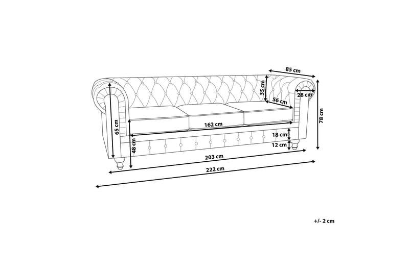 Casonya Soffa 3-sits - Vit/Mörkt trä - Möbler - Vardagsrum - Soffor - 3-sits soffor