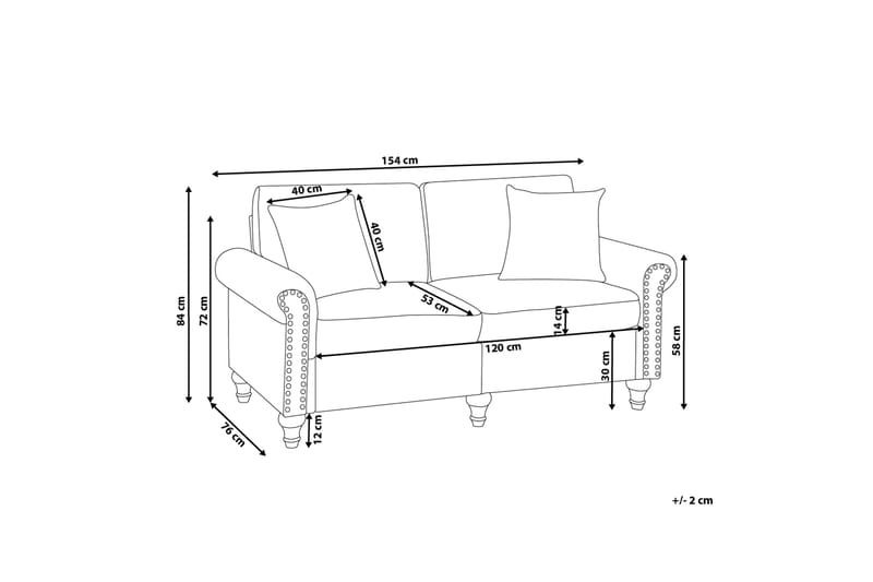 Cher Soffa 2-sits - Beige/Mörkt trä - Möbler - Vardagsrum - Soffor - 2-sits soffor