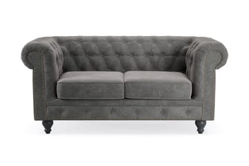 CHESTERFIELD LUX 2-sits Soffa Mörkgrå