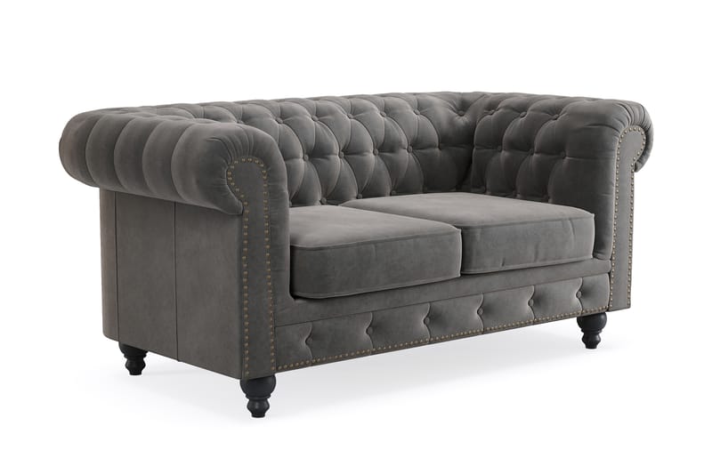 CHESTERFIELD LUX 2-sits Soffa Mörkgrå - Möbler - Vardagsrum - Soffor - 2-sits soffor