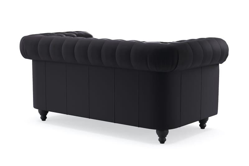 CHESTERFIELD LUX 2-sits Soffa Svart PU - Möbler - Vardagsrum - Soffor - 2-sits soffor