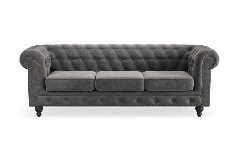 CHESTERFIELD LUX 3-sits Soffa Mörkgrå - Möbler - Vardagsrum - Soffor - 3-sits soffor