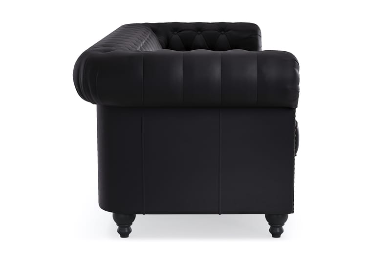 CHESTERFIELD LUX 3-sits Soffa Svart PU - Möbler - Vardagsrum - Soffor - 3-sits soffor