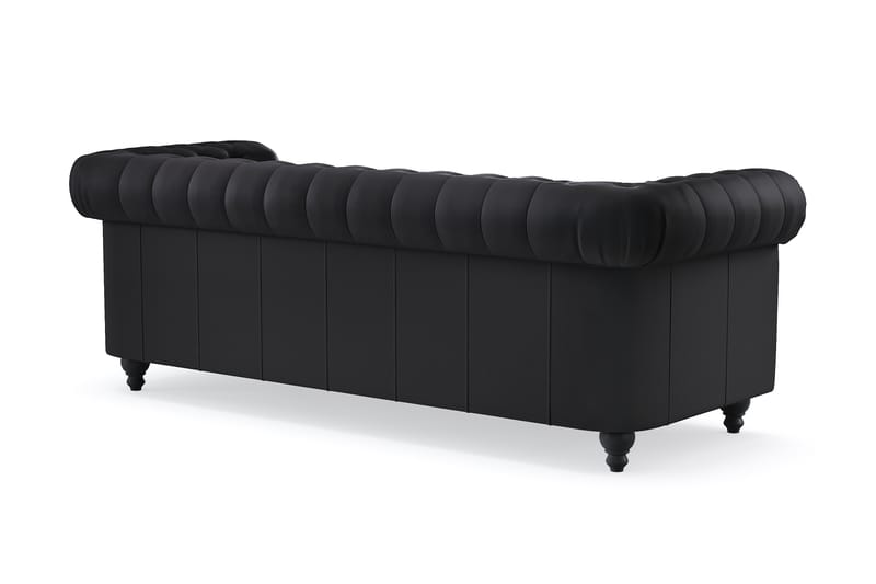 CHESTERFIELD LUX 3-sits Soffa Svart PU - Möbler - Vardagsrum - Soffor - 3-sits soffor