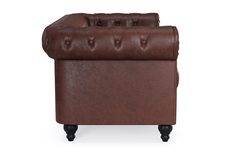 CHESTERFIELD Lyx 2-sits Soffa Mörkbrun PU - Möbler - Vardagsrum - Soffor - 2-sits soffor