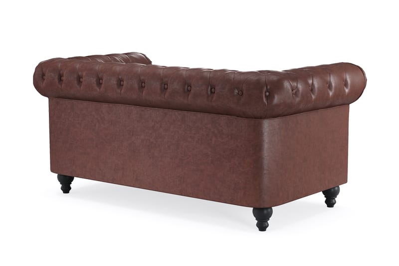 CHESTERFIELD Lyx 2-sits Soffa Mörkbrun PU - Möbler - Vardagsrum - Soffor - 2-sits soffor