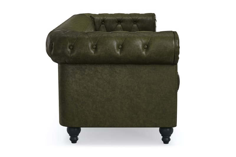 CHESTERFIELD Lyx 3-sits Soffa Mörkgrön PU - Möbler - Vardagsrum - Soffor - 3-sits soffor